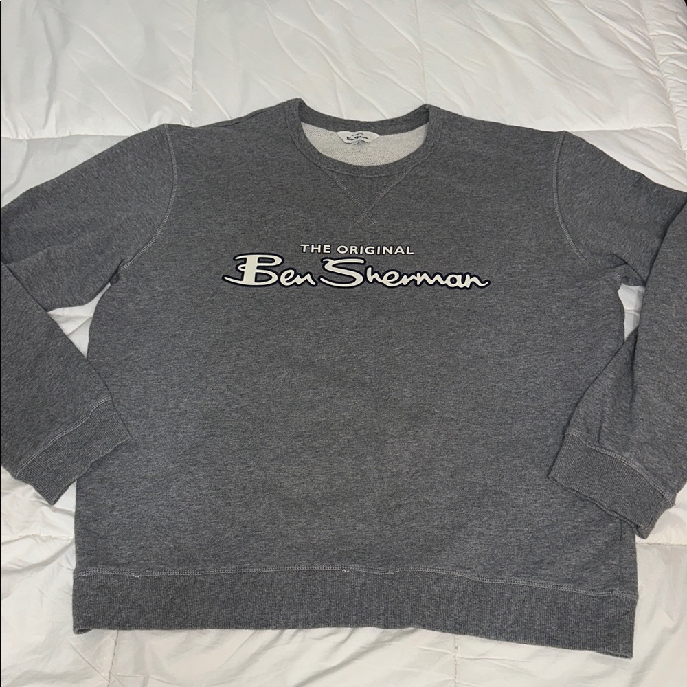 Ben Sherman Crewneck Logo Sweatshirt Sz XL Gray French Terry